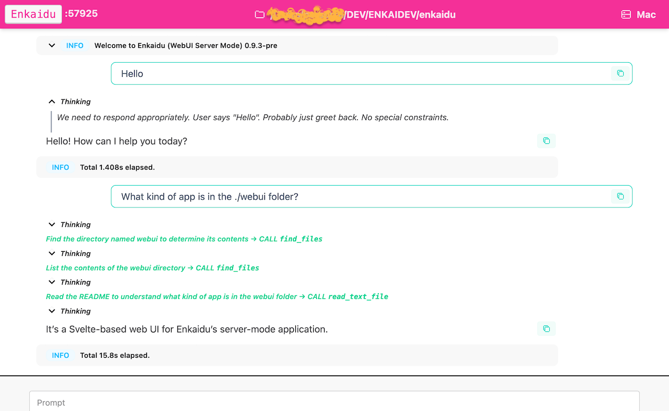 Light mode Enkaidu screenshot